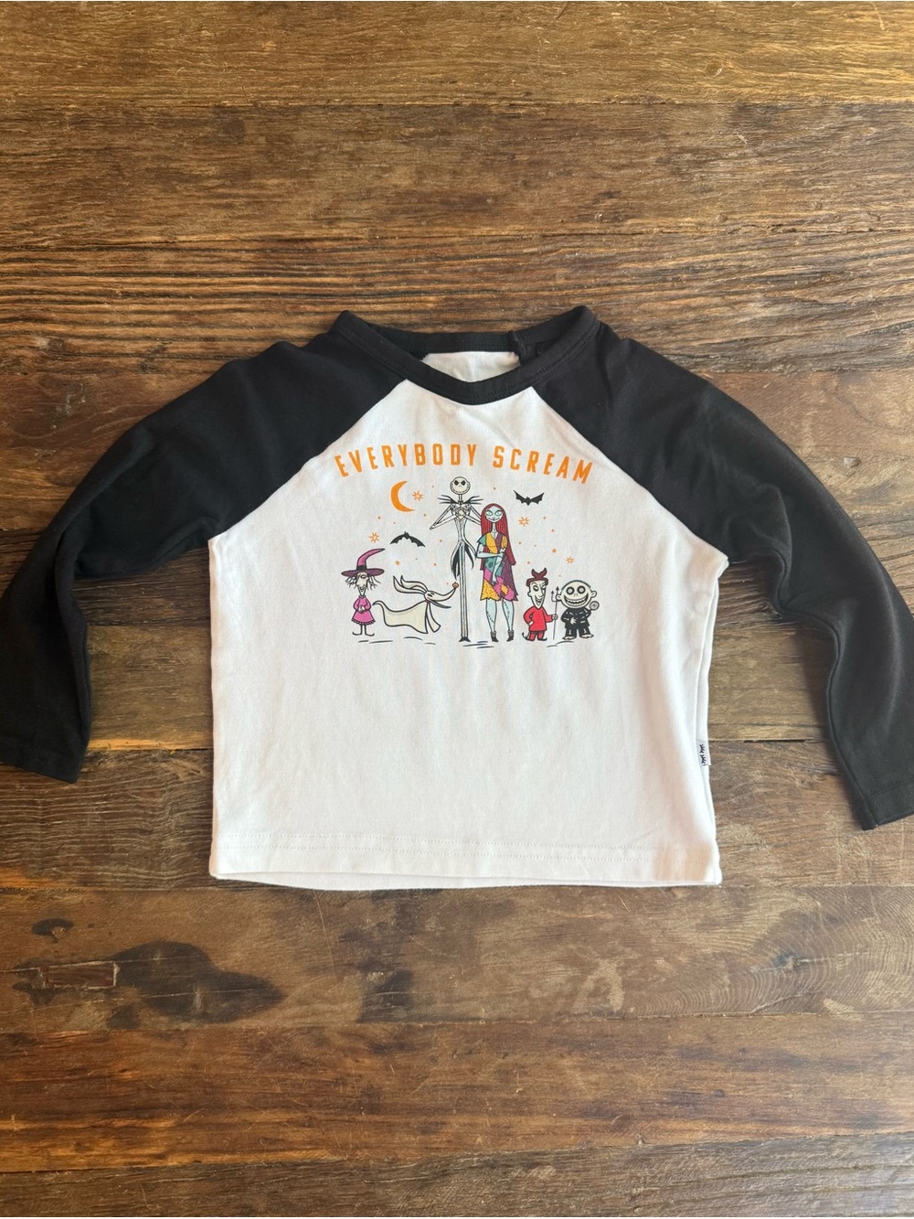Little Sleepies Kids 'Everybody Scream' Black & White Raglan Shirt
